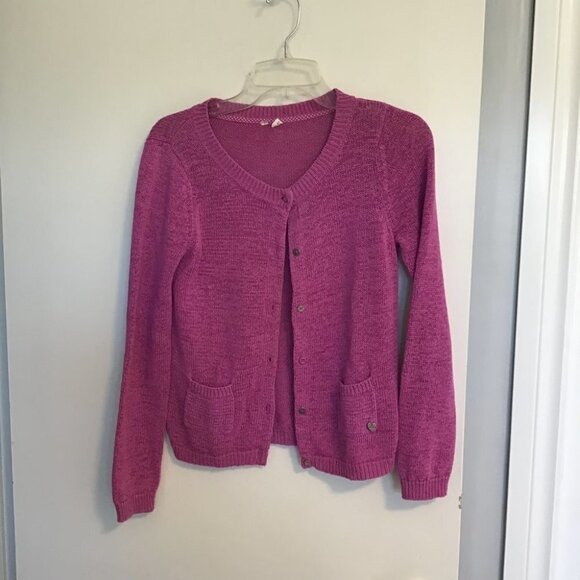 White Stuff Pink Linen Blend Cardigan Size L - Picture 1 of 7